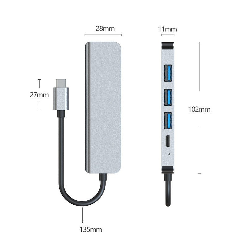 USB Type C to HDMI 4K, 3 x USB 3.0, 1 x USB-C Port, 5 in 1 Adapter