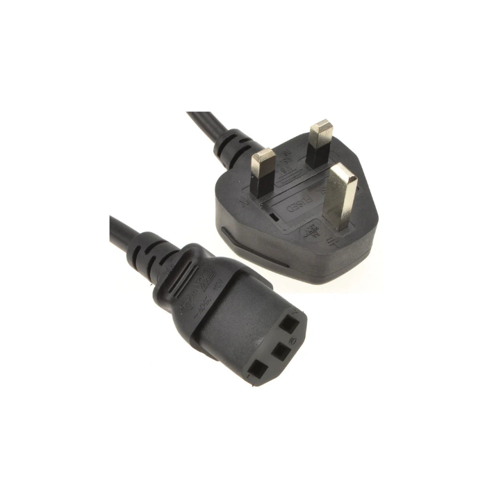 UK 3 Pin Power Cable IEC C13 Kettle Lead 13A Mains Cord for PC Monitor TV Printer (0.5m–10m)
