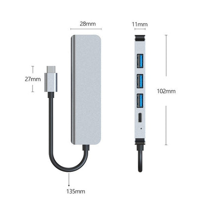 USB Type C to HDMI 4K, 3 x USB 3.0, 1 x USB-C Port, 5 in 1 Adapter