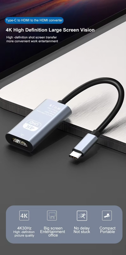 Type C To Female HDMI HDTV Cable 4K USB Adapter