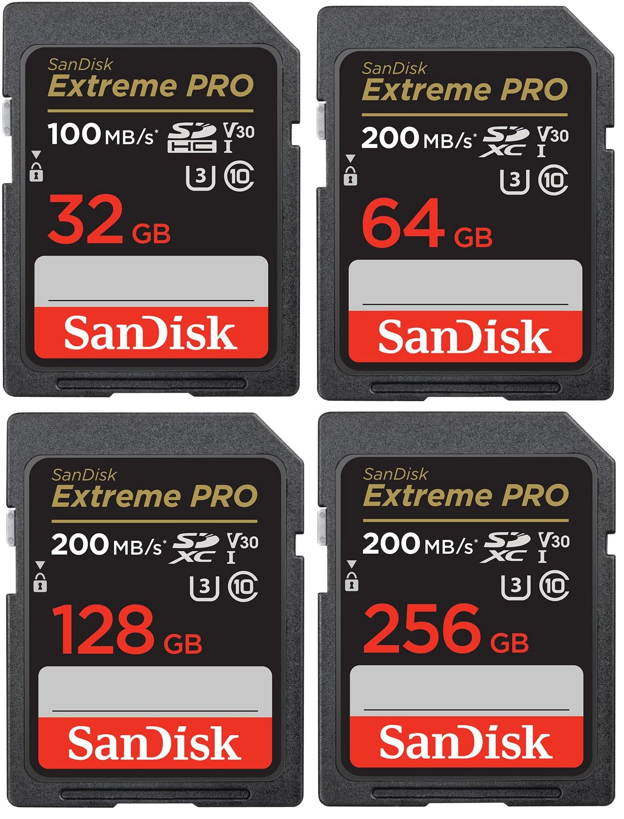 SanDisk Extreme PRO SD Card SDHC SDXC Class 10 UHS-I 32GB/64GB/128GB/256GB