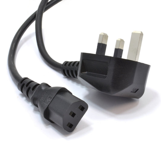 Power Cord UK Plug to IEC Cable PC Mains Kettle Lead C13