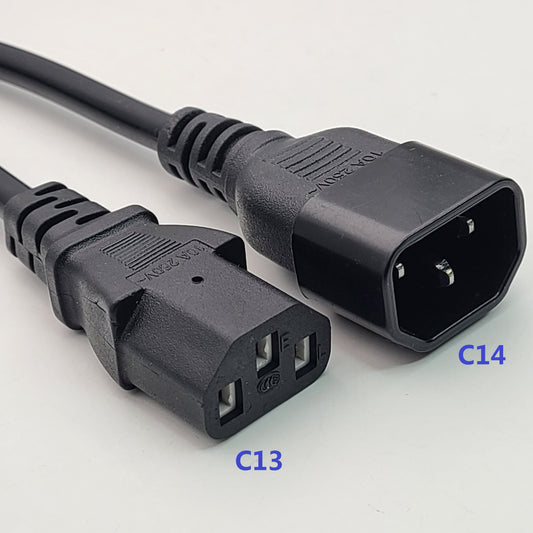 Power Extension Cable IEC Male to Female Kettle Lead C14 - C13 - PVC