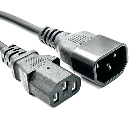 Power Extension Cable IEC Male to Female Kettle Lead C14 - C13 - PVC